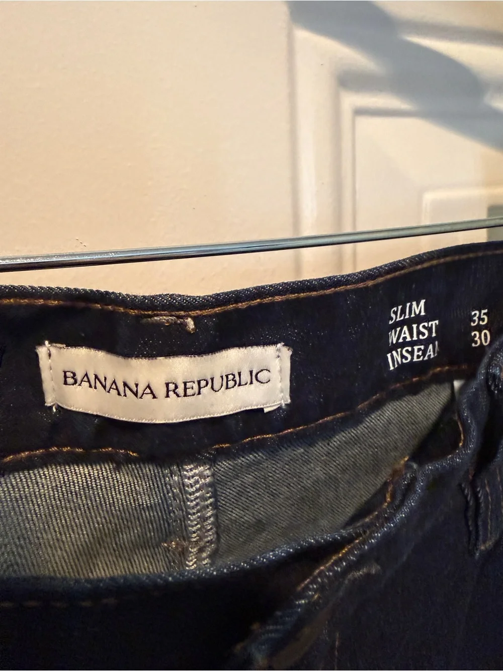 Banana Republic Men’s Slim Fit Traveler Denim Dark Indigo 35x30